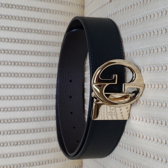 GUCCI INTERLOCKING G REVERSIBLE LEATHER BELT - Picture 2 of 5